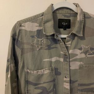 rails camo star button down shirt
